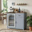 Îlot de cuisine de 41,7 po avec mini-réfrigérateur et armoire à café avec prise de courant intégrée-862484873-862484871
