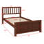 Lit plateforme en bois avec tête de lit, pied de lit et lattes en bois-619045194