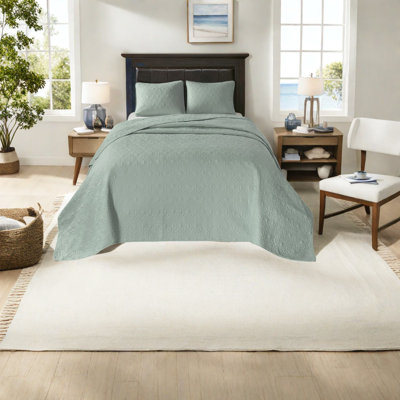 Ensemble de literie confortable en coton, réversible écume de mer, style maison de campagne