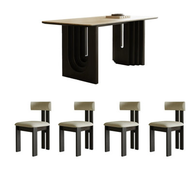 Modern vintage rock plate dining table sets.