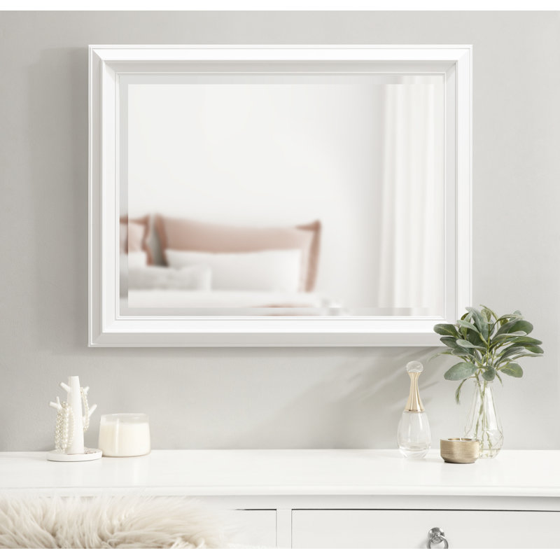 Ammanda Whitley Framed Rectangle Wall Mirror, 28" x 22", White
