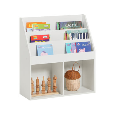 Fifield White Kids Bookcase with 3 Tiers and Toy Storages