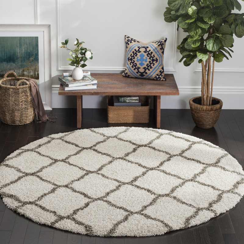 Tapis à poils longs Darrol Hudson, Rond 9 pi