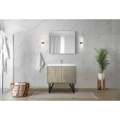 Meuble-lavabo de salle de bain 36 po X P 20 po D, plateau en marbre de culture et Miroir