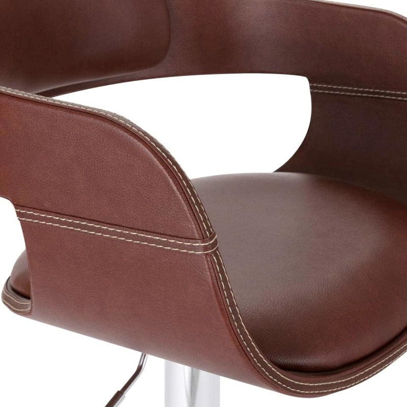 American Traditional Swivel With Padded Seat, High - Density Filler, Adjustable Height, Dining Back, Skin Room, 360 Swivel, Faux Leather Upholstery, Filler
