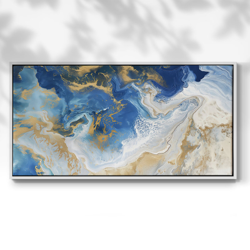 Série abstraite-CD XXIV- Toile tendue avec châssis tendue, prête à être accrochée, H 21 po x l 41 po, Blanc