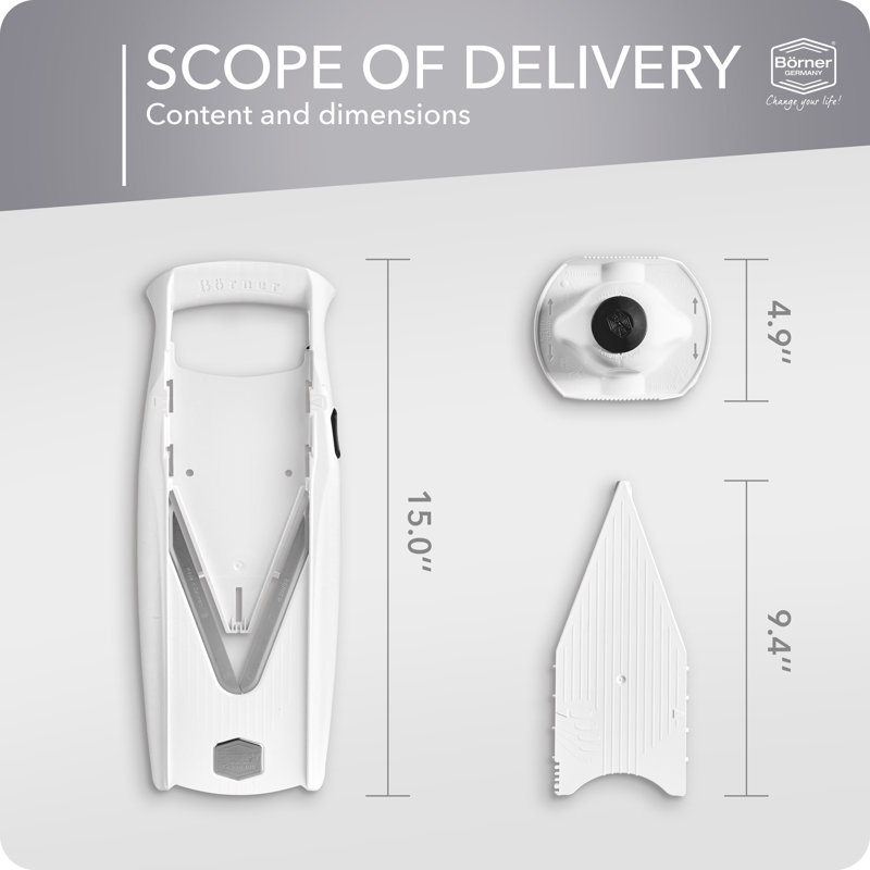 Börner V-5 Power Line Mandoline, Basic Set, White