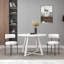 Ensemble de table à manger trois pièces avec chaises confortables et table ronde, idéal pour les réunions de famille et les espaces de salle à manger modernes-821677914