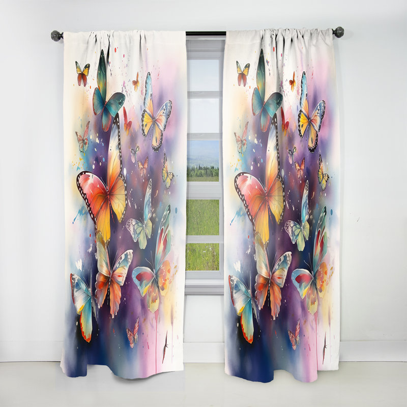 Rideaux en velours mauve - 1 papillon, L 52 po x L 63 po