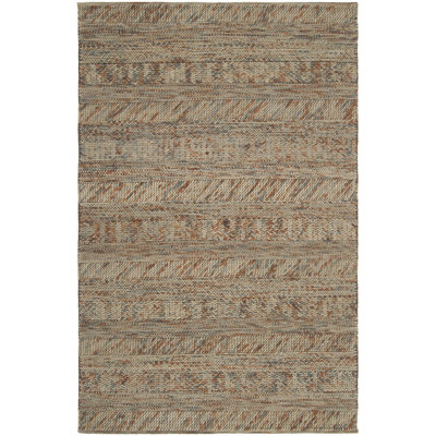 Tapis de zone brun clair en laine handwoven Shelton