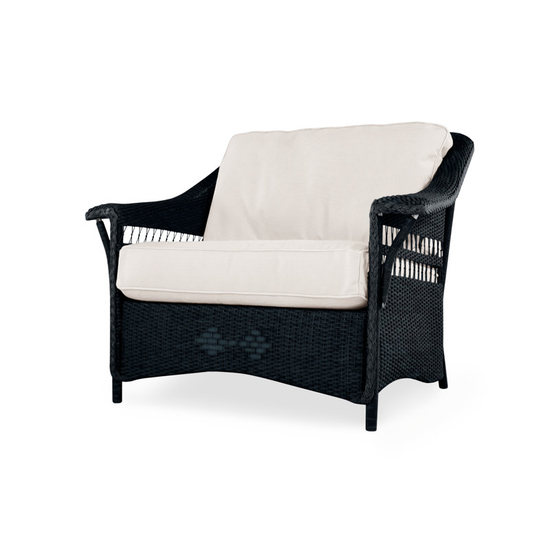 Nantucket Outdoor Lounge Chair, Sailcloth Salt, Ebony