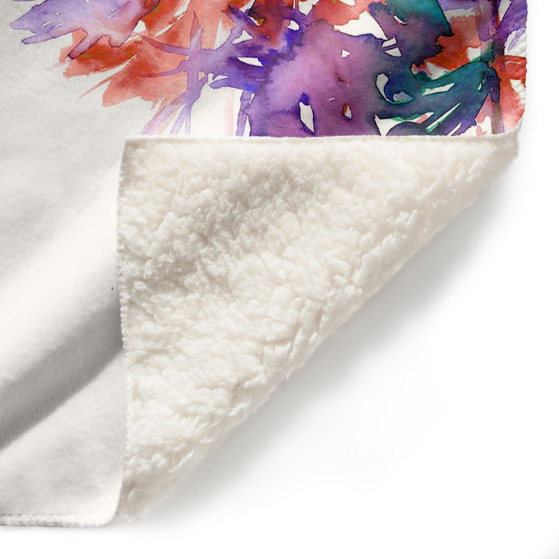 Couverture sherpa douce cascade floral ii, l 68 po x L 80 po