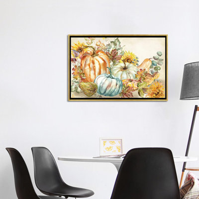 «Watercolor Harvest Pumpkin paysage» par Tre Sorelle Studios - reproduction d'art