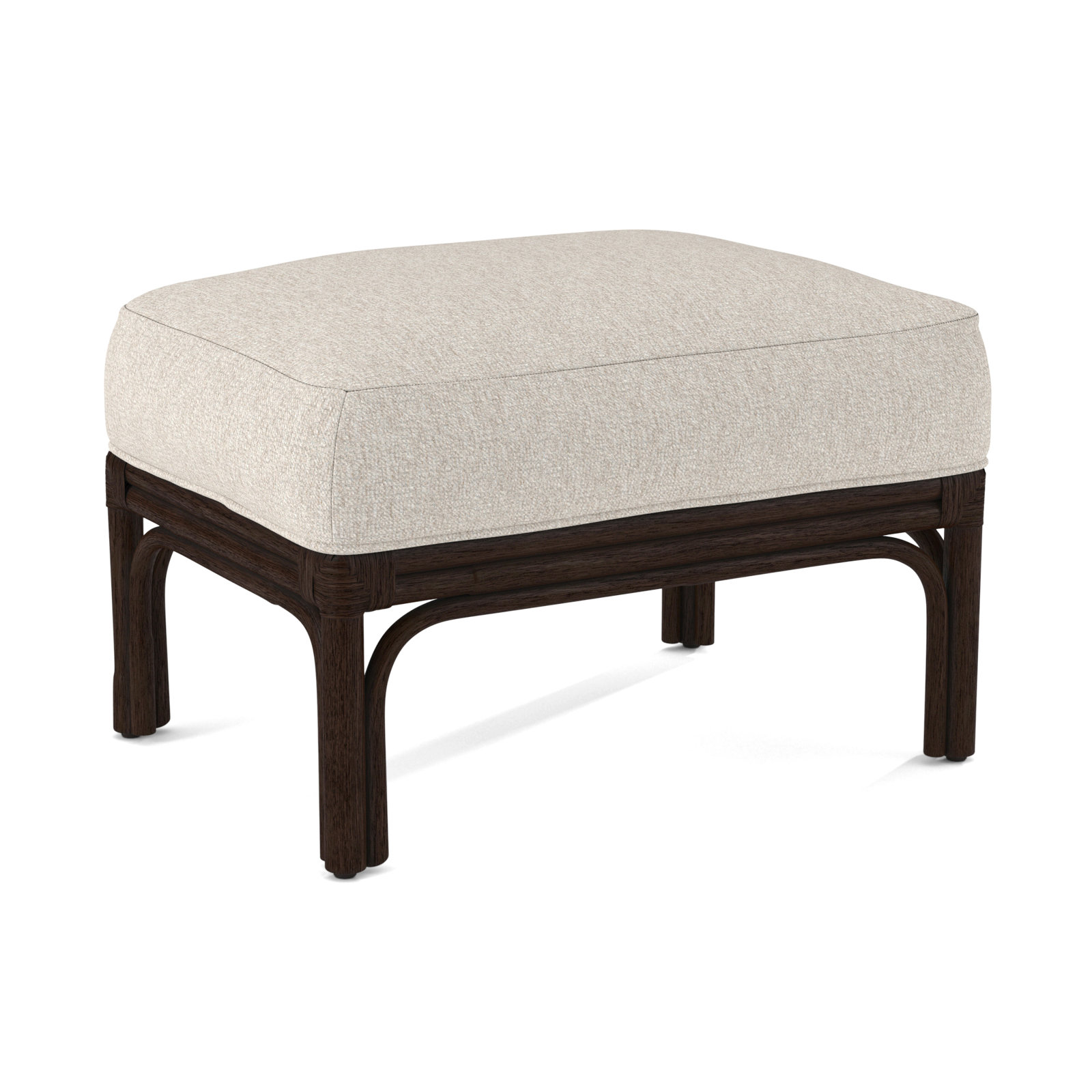Boca Upholstered Ottoman, Java, Snow Crypton Performance; 0884-91