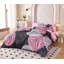 Ensemble d'édredon à motif floral noir et rose 6 pièces Koniroom, lit fleur réversible dans un sac-123033766-123033768