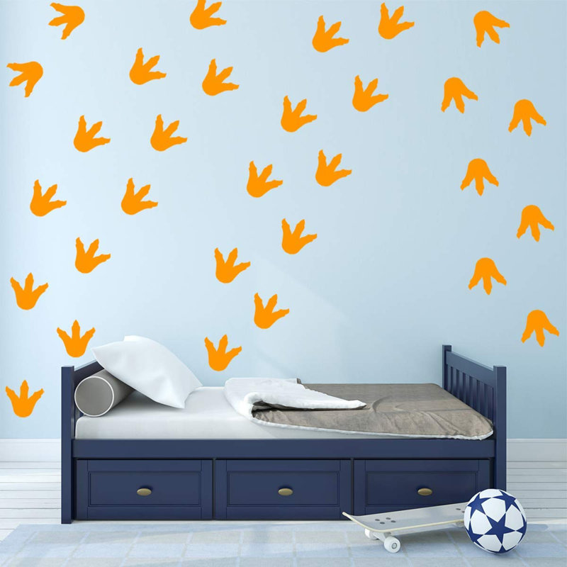 Autocollant mural empreintes Clemons, Orange