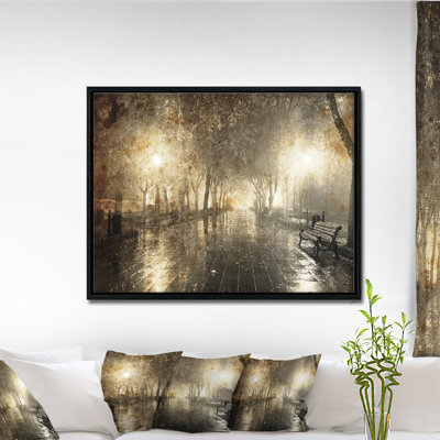 " Night Alley With Lights " by Designart