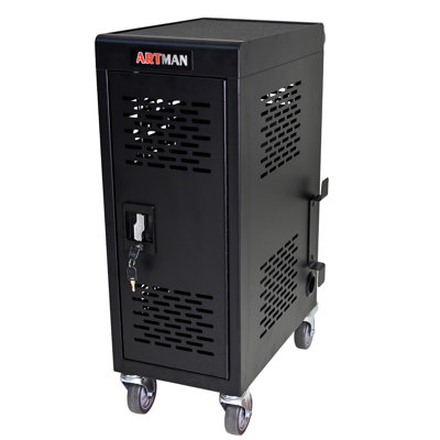 Armoire de chargement verrouillable à 16 compartiments pour ordinateur portable, Chromebook - Noir