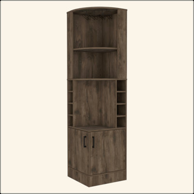 Armoire de bar 8 tablettes à 2 bouteilles brun foncé