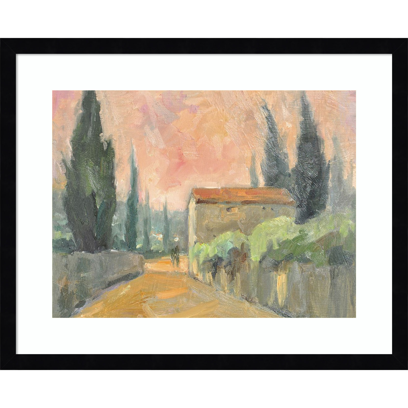 Tuscan Farmhouse Print, Black, 17" H x 21" W