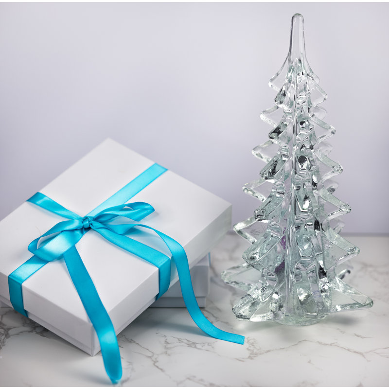 Arbre de Noël en verre soufflé bouche 12 po, H 10 po
