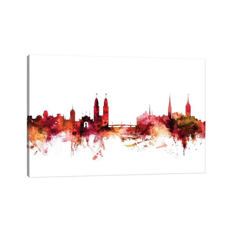 Zurich, Switzerland Skyline by Michael Tompsett - Wrapped Canvas Gallery-Wrapped Canvas Giclée, 20.32 cm H x 30.48 cm W