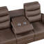 Canapé inclinable double Meloni avec table rabattable, revêtement en microfibre marron-135371810