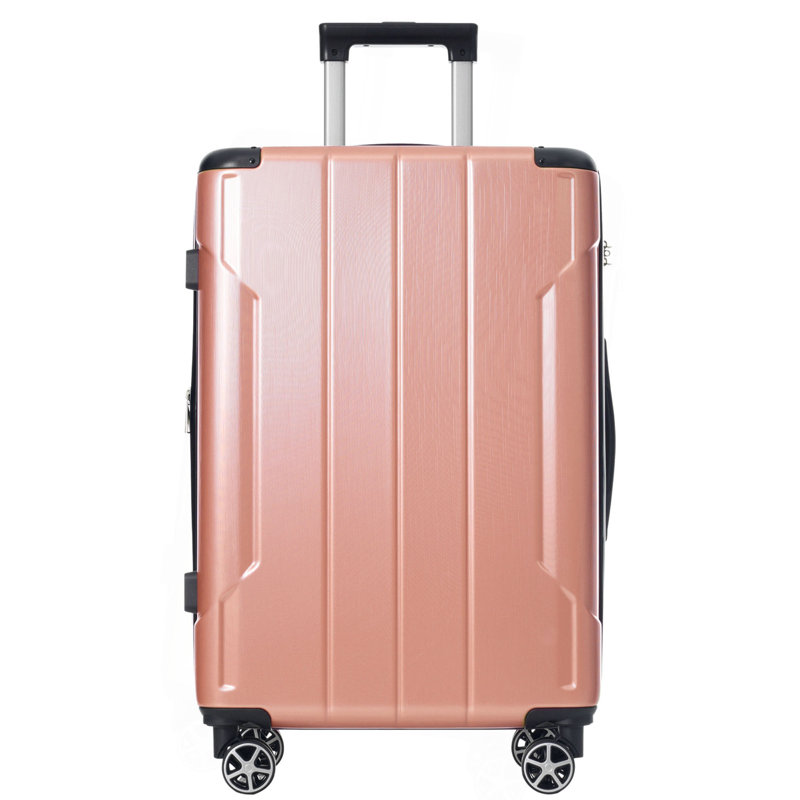 Valise rigide, valises en ABS léger et durable avec roues doubles, bagage de voyage à carreaux extensible de 28 pouces