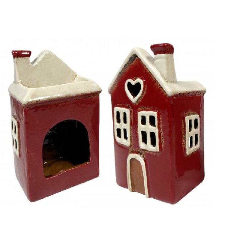 Concrete / Cement Tabletop Wax Warmer, Red/White