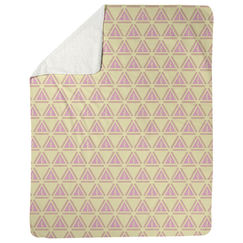 Couverture polaire minimal trees, l 50 po x L 60 po, Rose / jaune