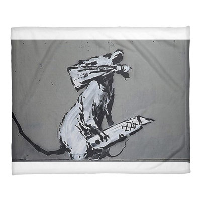 Banksy Sewn Throw Blanket