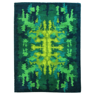 Tapis vert unique / vert émeraude 8 pi 2 po x 11 pi 6 po Carmen