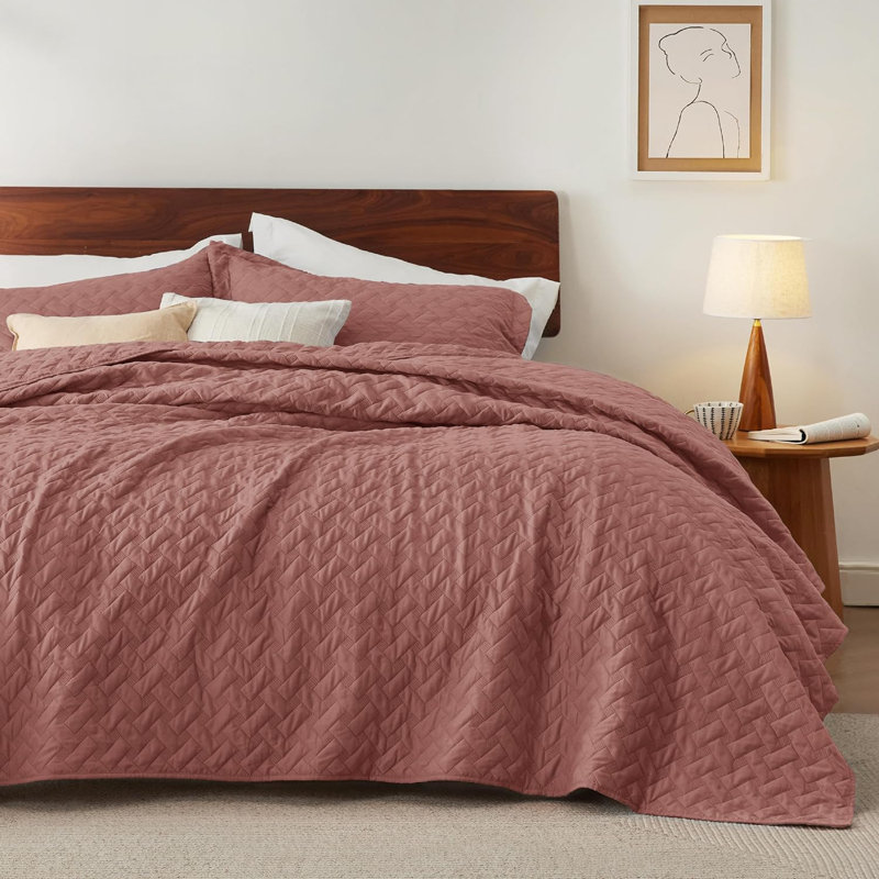 Best Seller Quilted Blanket - Quilts Lightweight Bedspreads with Basket Weave Pattern, Soft Quilt Bedding Set, Hazel Comforter Set Coverlet