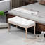 Fin de banc de lit, banc de chambre rembourré, blanc crème