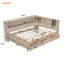 Lit de jour en bois avec tablettes de rangement et 3 tiroirs-430516526