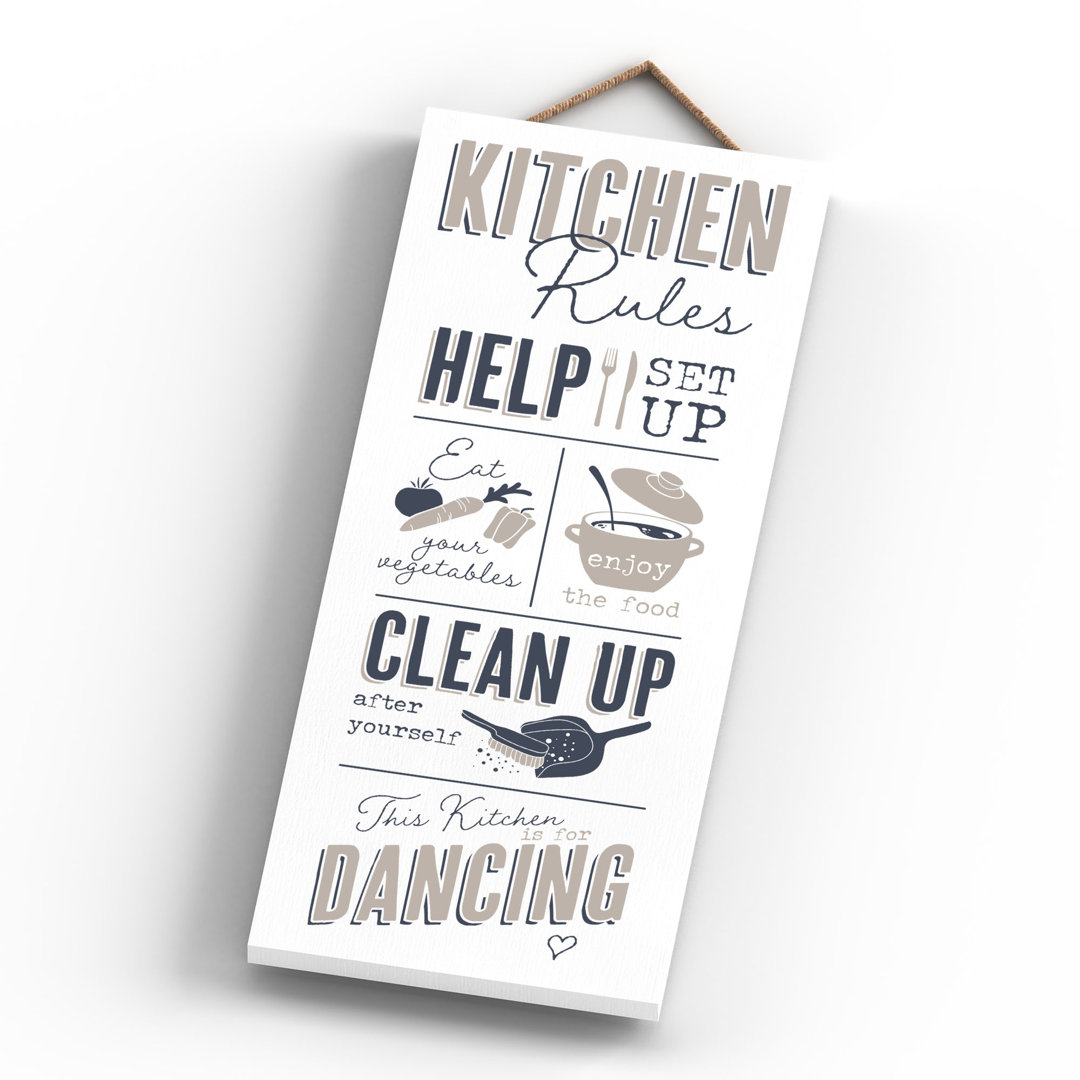 Vivid Squid Wholesale Kitchen Rules - No Frame Print on Wood