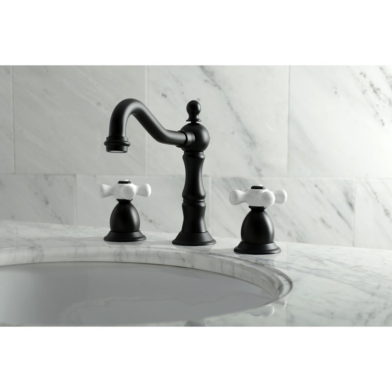 Robinet de salle de bain espacé Kingston, Noir mat