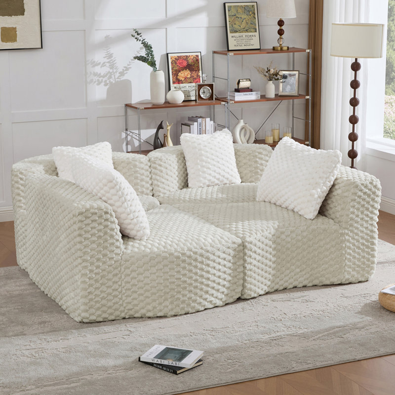 Canapé modulaire rembourré sans os, Grey Polyester