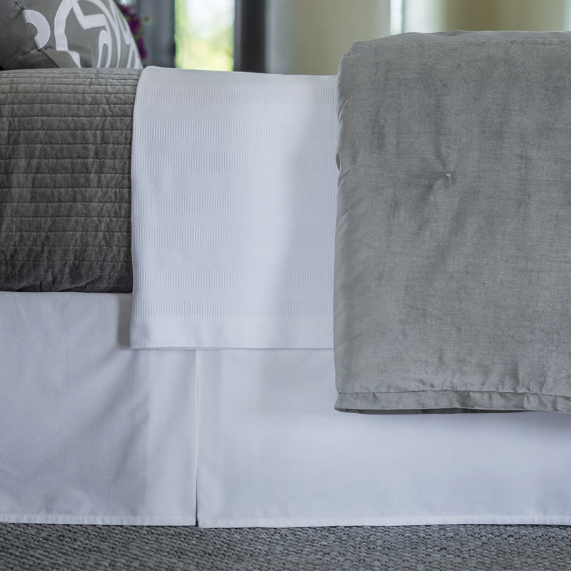 Aria Tailored Wrap Around Bed Skirt, White