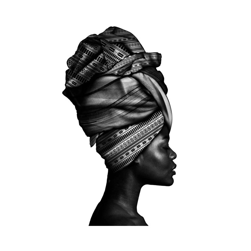 «African Woman In Black And White» par Danilo De Alexandria - Toile tendue avec châssis sur toile tendue