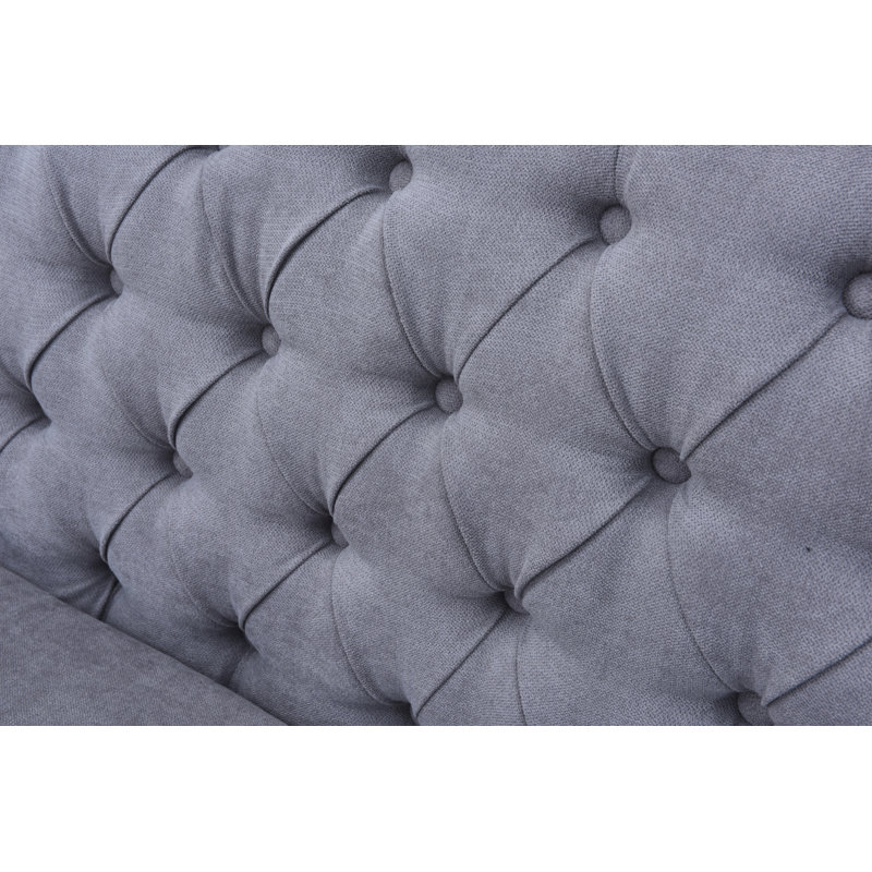 Canapé à accoudoirs carrés 50 po Cajoux, Microfibre grise