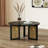 31.5" Black Solid Wood Round Coffee Table