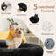 Grand lit pour chien de 71 po avec oreiller moelleux, couverture, sangle - noir-916344841-877643684