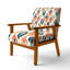 Chaise rembourrée Boho - Fauteuil rouge Ikat Meadow-1403079474