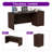 66.93'' Executive Office Desk With Lockable Cabinet-862751596