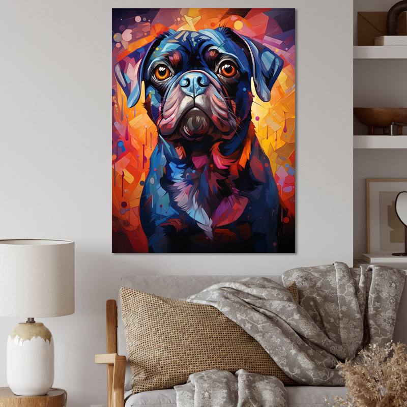 Popart Pug Parade VI sur toile, H 32 po x l 16 po x P 1 po, Toile tendue