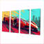«High Speed Retro Red Sports Car», art mural exotique sur toile, 4 pièces-539724181