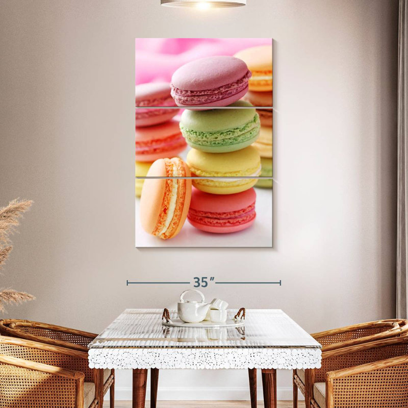 Flavored Macarons, 50" H x 32" W