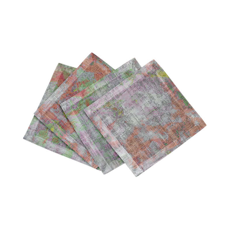 Impressionism Cotton Sateen Cocktail Napkins, Holiday