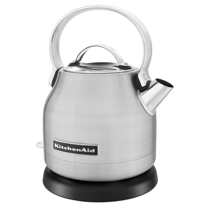 KitchenAid Compact 1.25 L Electric Kettle in Black Matte, Stainless Steel